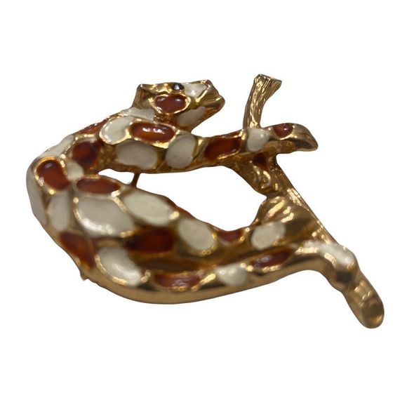 Vintage Gold And Enamel Jaguar Brooch Or Pin - Picture 8 of 12